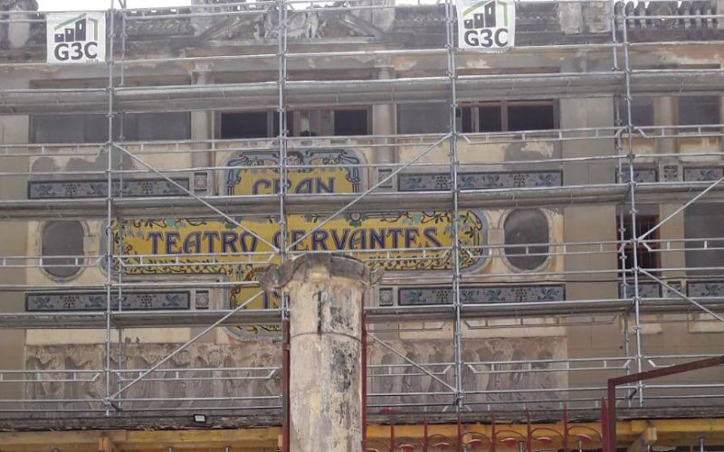 reanudan las obras de remodelación del Gran Teatro Cervantes de Tánger