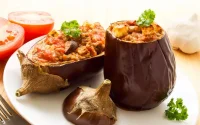 Aubergines aux crevettes 