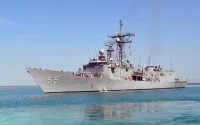 L'USS Elrod, frégate lance-missiles américaine, au Maroc