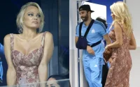 Pamela Anderson refuse de parler de sa rupture avec Adil Rami