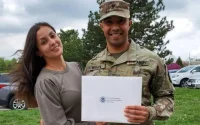 Un Marocain parmi les soldats de Fort Riley ayant acquis la nationalité américaine