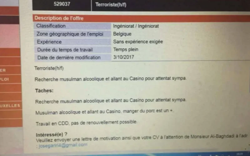 Insolite : "Recherche musulman alcoolique et allant au Casino pour attentat sympa"