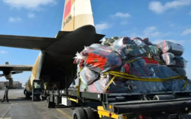 Arrivée d'une aide humanitaire du Maroc pour les Palestiniens