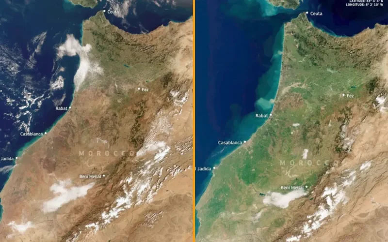 Maroc : Les images satellites révèlent un pays transformé par des pluies records