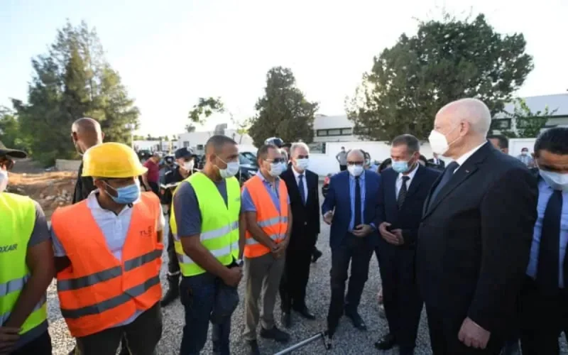 Le président Kais Saied visite l'hôpital de campagne marocain