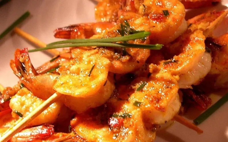 Brochettes de la mer au gingembre 