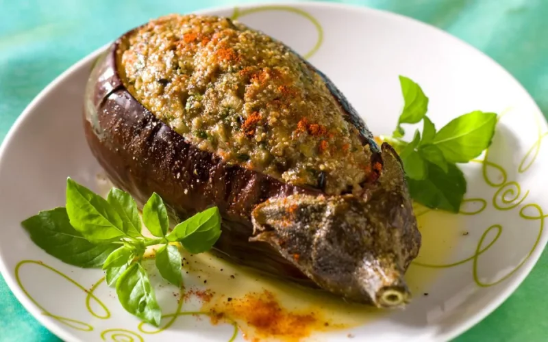 Aubergines farcies aux anchois 