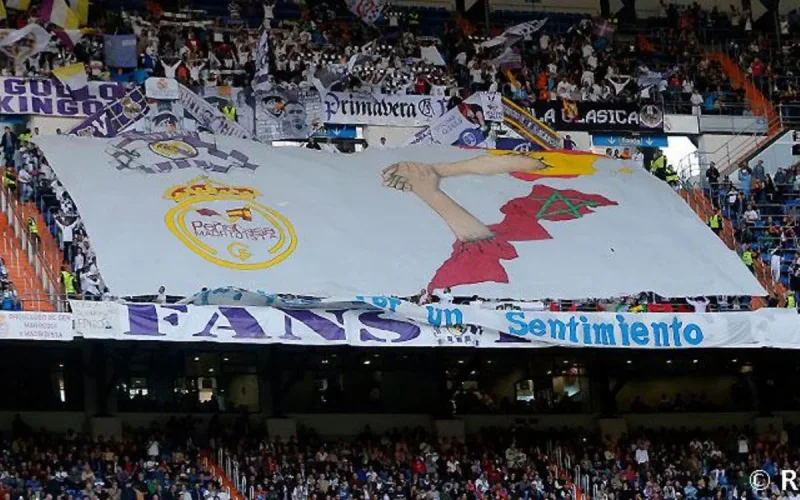 Sebta indignée par le tifo des fans marocains de Madrid