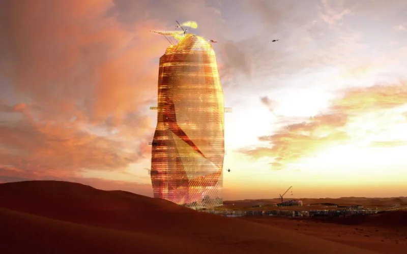 Photos : une tour de 450 mètres en plein sahara marocain ?