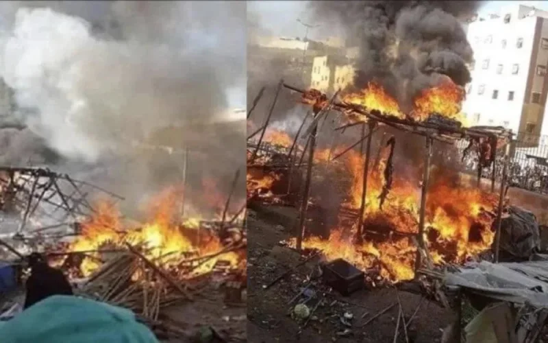 Incendie dans un marché à Fès, les pompiers agressés