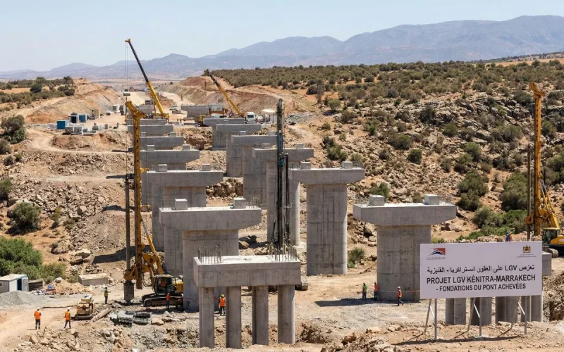 TGV Kénitra-Marrakech : étape clé franchie pour un pont ferroviaire stratégique
