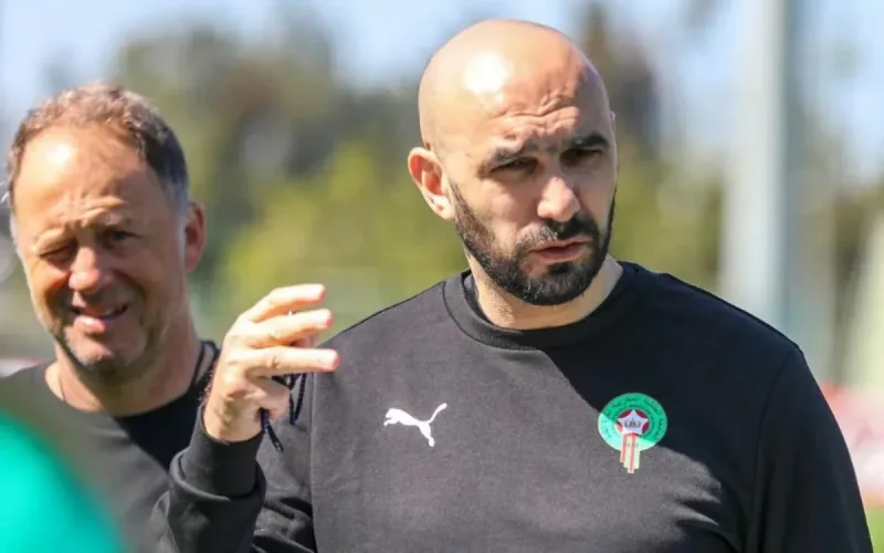 Walid Regragui remercie le public et les joueurs après la victoire sur le Brésil